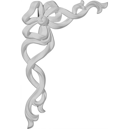 Ekena Millwork 11"W x 15 3/4"H x 1 1/8"P Versailles Large Ribbon with Bow Onlay, Left ONL11X15X01VE-L